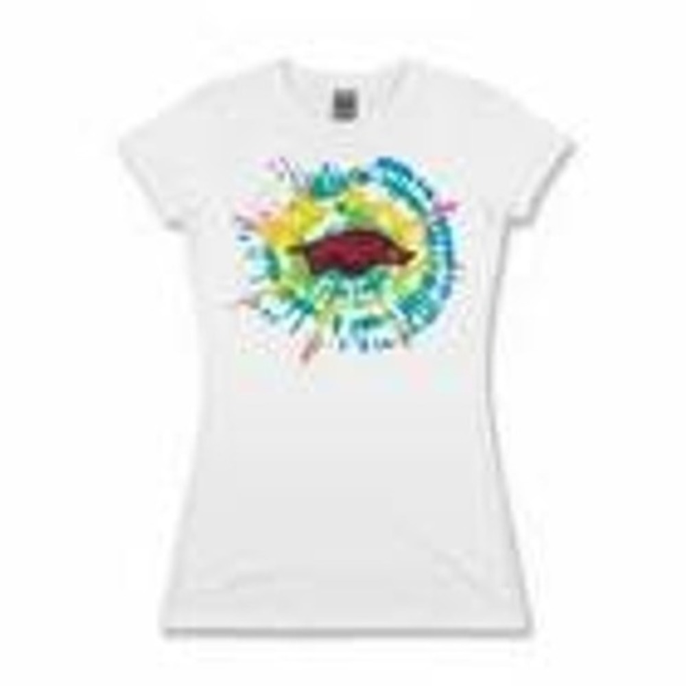 Arkansas Razorbacks Women's T-Shirt Size S‎ Tie Dye White Hog Graphic Print NWT